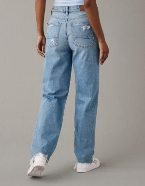 AE Strigid Ripped Highest Waist Baggy Straight Jean