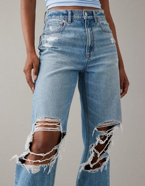 AE Strigid Ripped Highest Waist Baggy Straight Jean