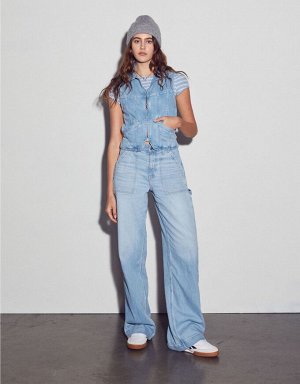 AE Dreamy Drape Stretch Super High-Waisted Baggy Wide-Leg Jean