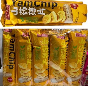 Чипсы Yam Chip из Ямса (сорт картофеля) со вкусом лук шалот 900 гр (10 шт по 90 гр) Китай