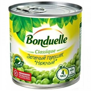 Горошек зелёный Bonduelle консервированный Нежный, 400 г