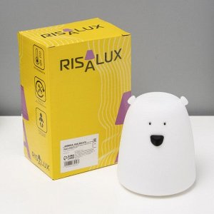Ночник "Антистресс мякиш мишка" LED RGB от батареек 3ААА 9х9х10,5 см RISALUX