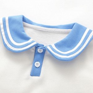 Детский костюм: кофта + брюки, принт "зайчик", цвет белый/темно-синий