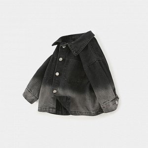 Детская джинсовая куртка, принт "градиент", цвет черный