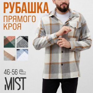 Рубашка мужская в клетку MIST, серый