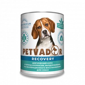 PETVADOR VETERINARY DIETS RECOVERY Восстановительная диета для собак, курица/индейка ж/б 340 гр 1/12