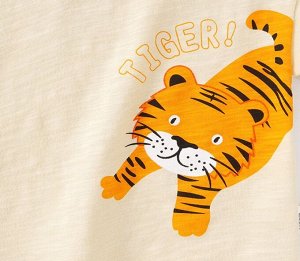 Детская футболка, принт "тигр", цвет абрикосовый