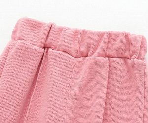 Детский костюм: кофта, принт "сердечко" + брюки, цвет розовый