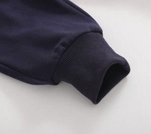 Детский костюм: кофта, принт "полоска", цвет белый/темно-синий + брюки