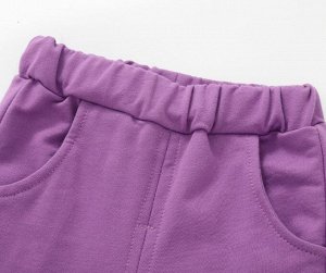 Детский костюм: кофта, принт "цветы", цвет сиреневый + брюки, цвет фиолетовый