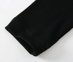 Детский костюм: лонгслив + брюки, цвет черный/серый