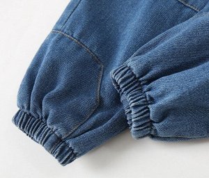 Детский джинсовый костюм: рубашка + брюки, цвет синий