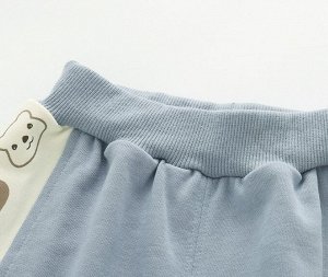 Детский костюм: кофта на молнии + брюки, принт "мишки", цвет синий