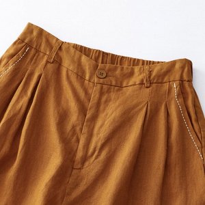 Женские шорты с высокой посадкой, оранжево-коричневый