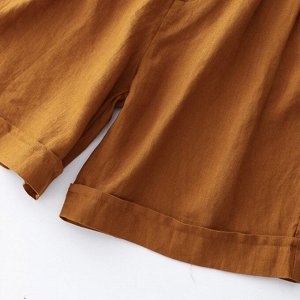 Женские шорты с высокой посадкой, оранжево-коричневый