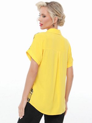 DStrend Рубашка желтая с контрастной вставкой