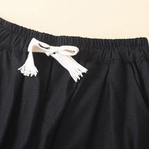 Женские шорты с эластичным поясом и накладными карманами, черный