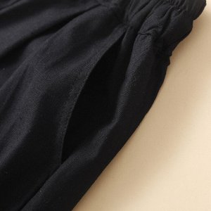 Женские шорты с эластичным поясом и накладными карманами, черный