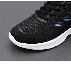 Мужские кроссовки на шнуровке, цвет черный/синий