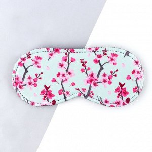 Маска для сна «Цветущая вишня», 19.3x9.5 см, голубая