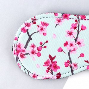 Маска для сна «Цветущая вишня», 19.3x9.5 см, голубая