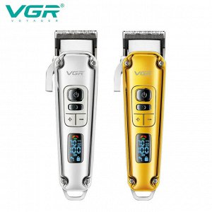 Профессиональная Машинка для стрижки волос, бороды, усов VGR-006 аккумуляторная LED дисплей