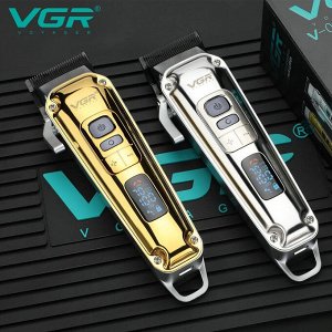 Профессиональная Машинка для стрижки волос, бороды, усов VGR V-006 аккумуляторная LED дисплей