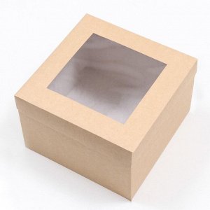 СИМА-ЛЕНД Коробка складная, крышка-дно, с окном, крафт, 30 х 30 х 20 см