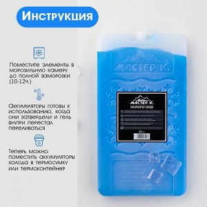 Набор аккумуляторов холода - гелевый хладоэлемент для термосумки "Мастер К.", 2 шт. по 900 мл