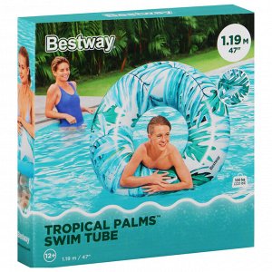 Круг для плавания Bestway «Тропики», надувной, d=119 см, МИКС, 36237
