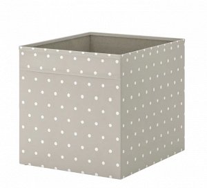 IKEA DRÖNA, коробка Бежевый/с точками 33х38х33 см