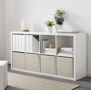 IKEA DRÖNA, коробка Бежевый/с точками 33х38х33 см