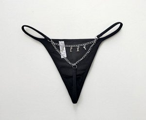 Женские трусы стринги, цвет черный
