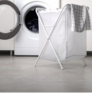 JÄLL, Мешок для белья с подставкой, белый, 50 л