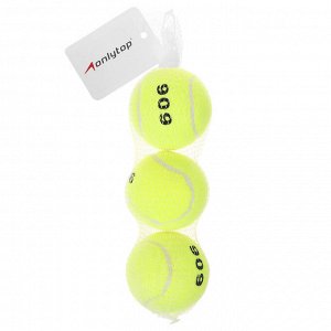 Набор мячей для большого тенниса ONLYTOP № 909, тренировочный, 3 шт., цвета МИКС