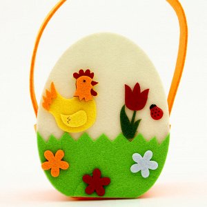Пасхальный декор корзинка "Петушек на лужайке" 7.5х10.5х17 см