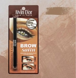 ALVIN D'OR P-5 Дуэт для бровей карандаш+пудра BROW SATIN (тон 04 - Blonde)