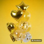 Букет из шаров &quot;Романтика&quot;, фольга, латекс, желтый, набор из 14 шт.