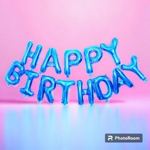 Набор фольгированных шаров «Happy Birthday» цвет синий