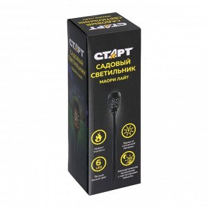 Светильник на солнечной бат. «СТАРТ», «Маори Лайт» 6?39 см, IP44, 6 LED, эфф. огня, свечение тёплое белое