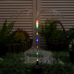 Светильник на солнечной батарее «Еврогарант», «Фонтан» 34?70 см, IP44, 6 LED, свечение мульти
