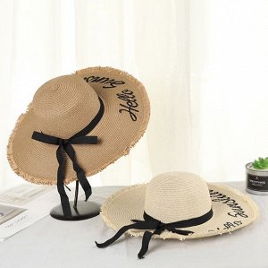 Шляпа солнцезащитная, соломенная, женская