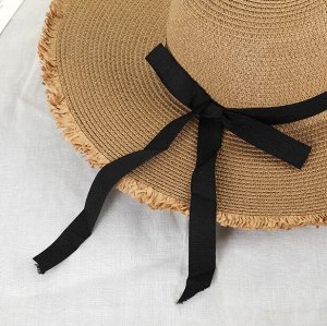 Шляпа солнцезащитная, соломенная, женская