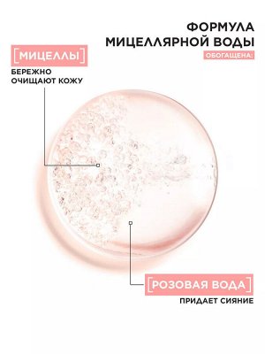 Гарниер Мицеллярная Розовая вода "Очищение+Сияние" 400 мл