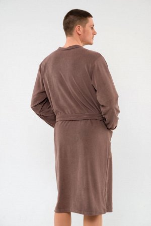 Халат мужской из махры Ренат светло-коричневый макси