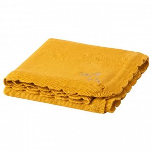 SOLGUL, Одеяло, темно-желтое, 70x90 см