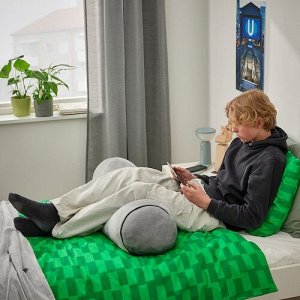 BLÅSKATA, Подушка цилиндрической формы/светло-серая, 80 см