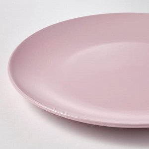 FÄRGKLAR, Тарелка матово-светло-розовая, 26 см/ 4 шт