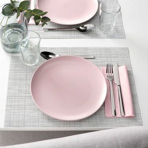FÄRGKLAR, Тарелка матово-светло-розовая, 26 см/ 4 шт