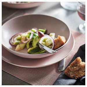 FÄRGKLAR, Тарелка матово-светло-розовая, 26 см/ 4 шт
